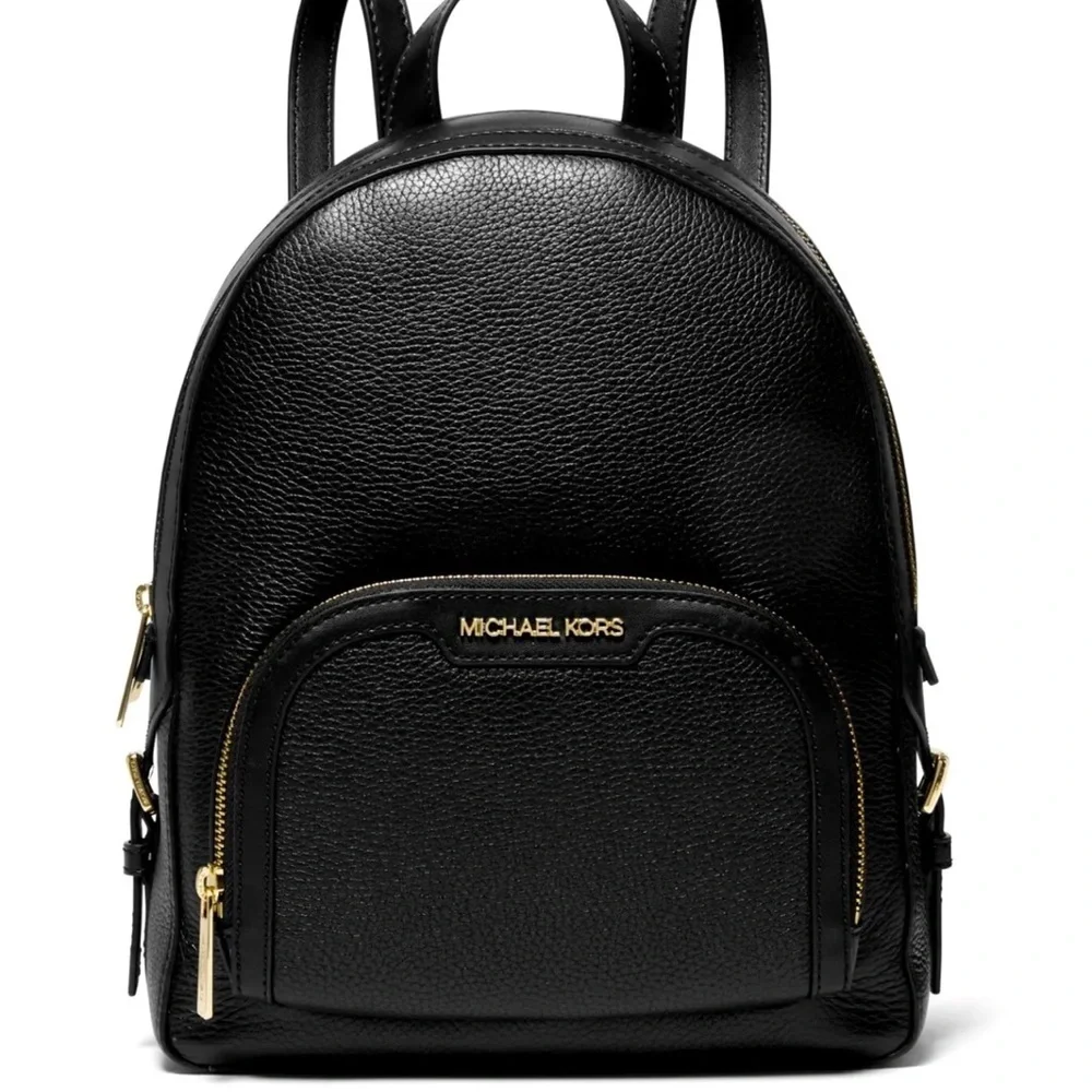 Michael Kors Backpack Bag Jaycee Md Pkt Backpack Leather Black NWT